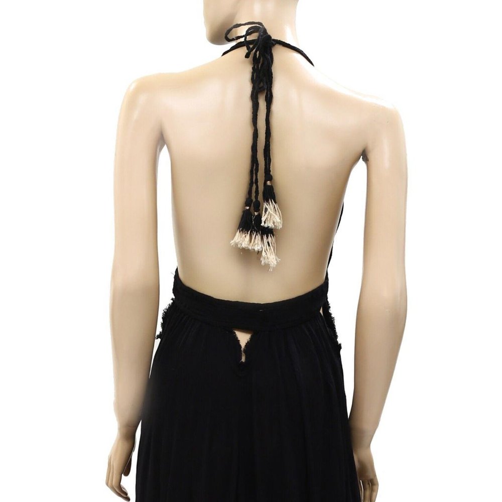 Free People Black Halter Maxi Dress with High Slit - Picture 10 of 11